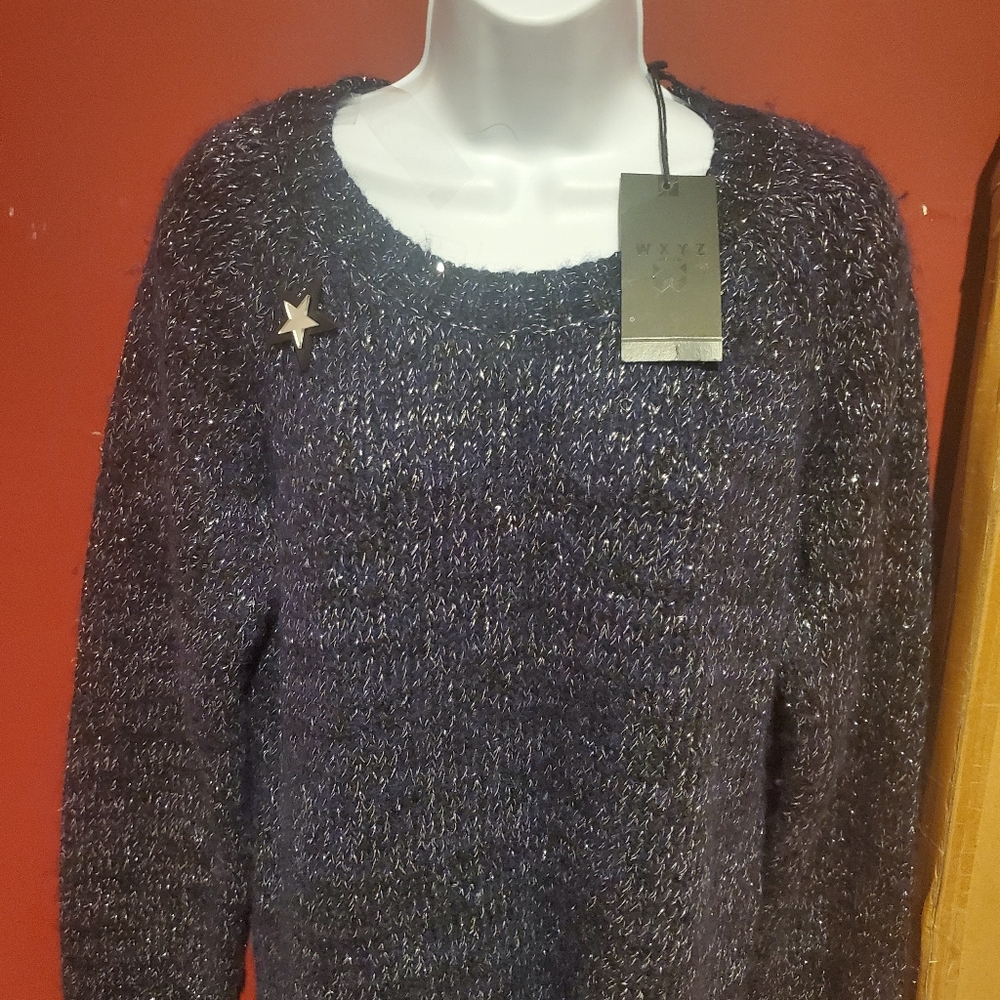 Maison Scotch Womans Navy Crewneck Sweater SzM